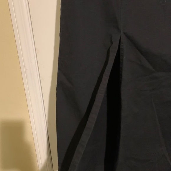 Long black denim front split skirt - Picture 2 of 4